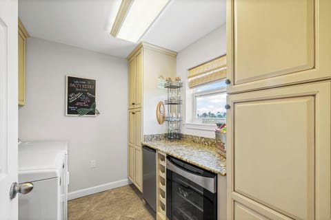 Bar Area with Wine Fridge & Laundry