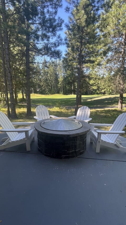 Fire pit overlooking fairway 