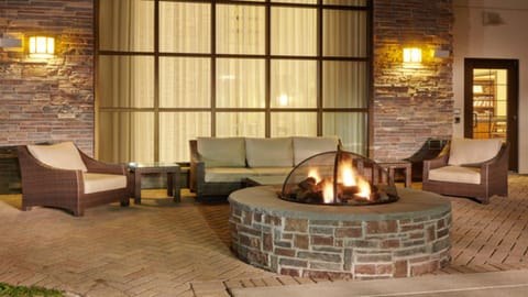 Relax around the outdoor firepit.