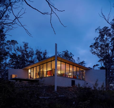 Exterior with bushland, golden hour