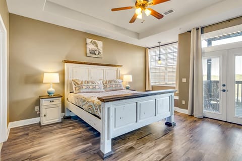 Master bedroom with king size bed, private access to deck and ensuite bathroom