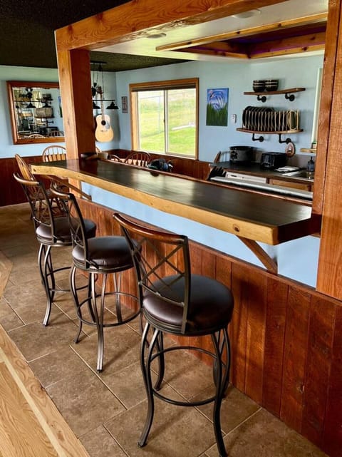 Comfortable bar to visit with the chef