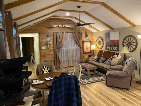 Vaulted, beamed, living room