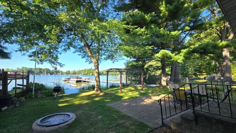 Patio and new dock. Great outdoor area to relax at and enjoy lake life