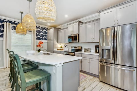 The kitchen bar is a great place for breakfast or an afternoon treat