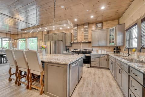 Additional seating at the kitchen island.