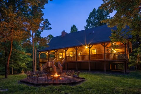 Fire Pet and Timber Ridge Lodge, lit up