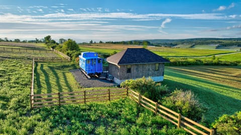 Welcome to The Caboose- A dream vacation in paradise with... drumroll please... Farm animals!
