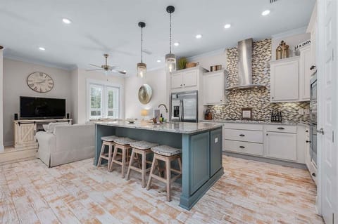 Shimmering kitchen packed with amenities