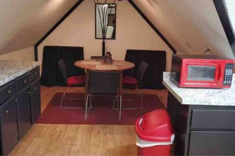 microwave, study/dining area