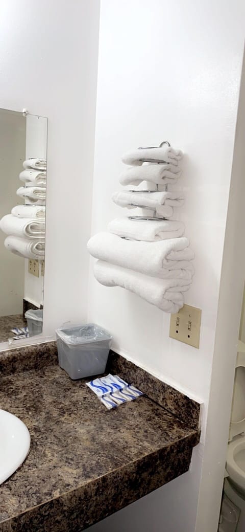 Bathtub, designer toiletries, towels, toilet paper