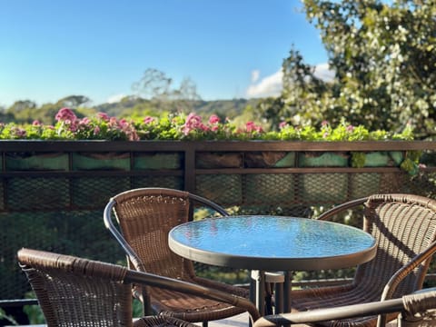 Sip coffee with birds on your private forest balcony