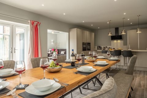 Ground floor: Looking to the kitchen at the far end of the living area