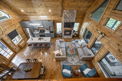 View from top of the stairs leaving bunk room