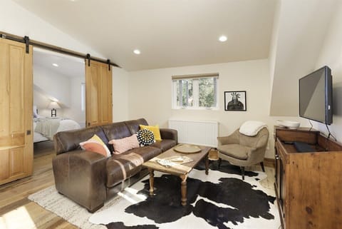 Open-air living area with smart TV