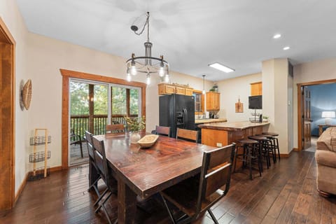 Dining area to accommodate your family and the hot meal from the stocked kitchen near by.