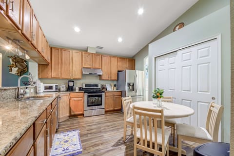 The kitchen is fully equipped.