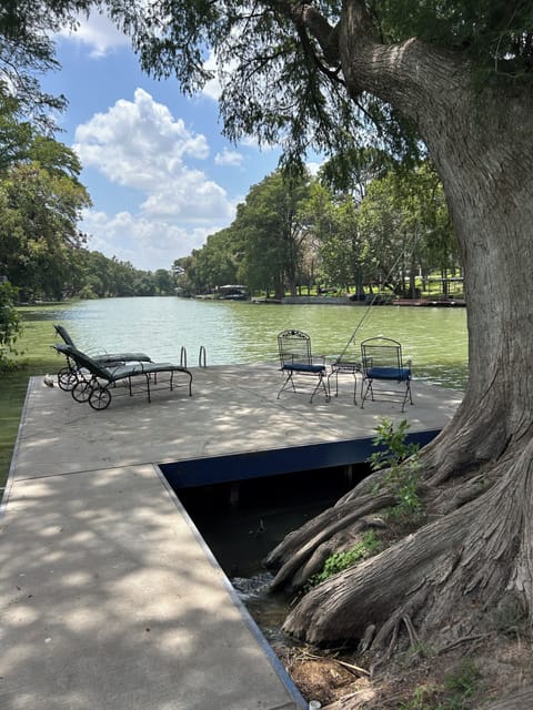 Private dock. Sunny in the morning and shady in the afternoon.