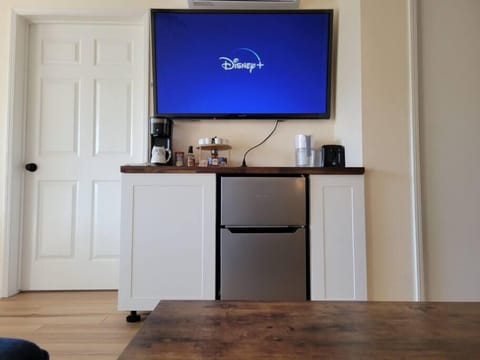 Kitchenette with Fridge, Coffee Bar, and 55in Flatscreen TV