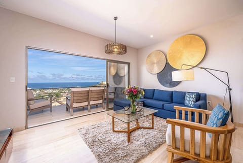 Relax, chat, or binge your favorite shows, this living room has it all.