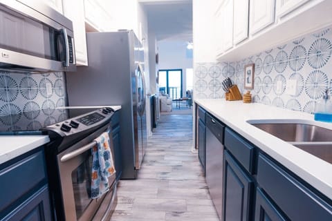 Fully equipped kitchen fit for a chef.