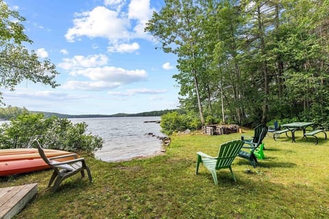 Swimming area at Trickey Pond.  2 single kayaks and life jackets are provided.