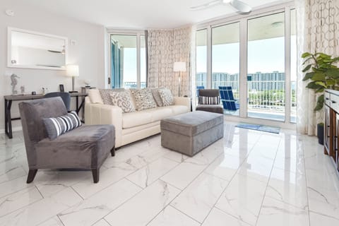 The Palms of Destin 1717 - Living Area With Balcony