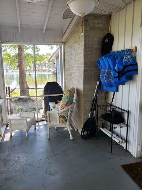 LIFE JACKETS AND CHAIR