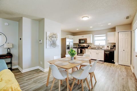 Open concept living and dining room.