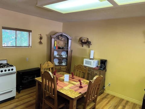 Dining table easily seats 4.