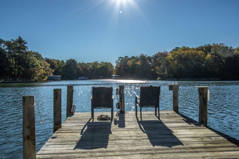 Beautiful view of the water from the pier. 
