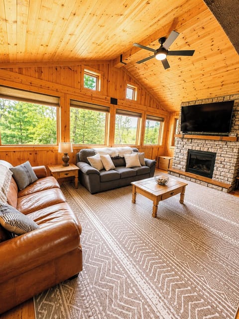 Beautiful Living Room with Fireplace