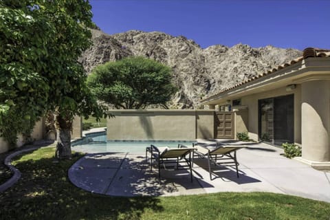 Back side of pool behind Cascading water wall