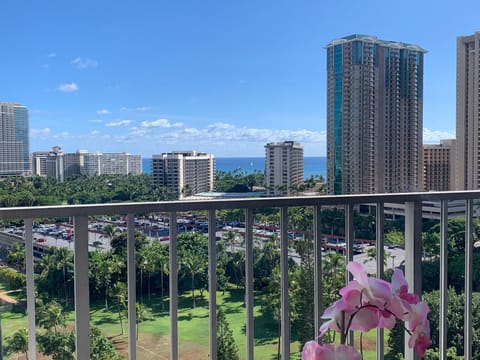 Ocean & Tropical Fort Derussy Grounds Views from Your  Private Relaxing Lanai.