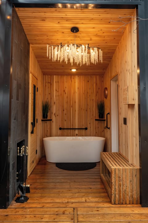 Our Separate Spa unit with Cold Plunge 