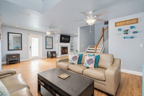 Spacious floor plan leads into the living room