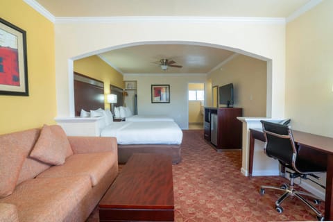 Suite, 2 Queen Beds, Non Smoking | In-room safe, desk, blackout drapes, iron/ironing board