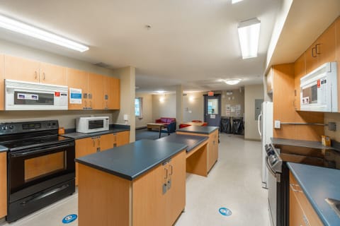 Microwave, oven, toaster, cookware/dishes/utensils