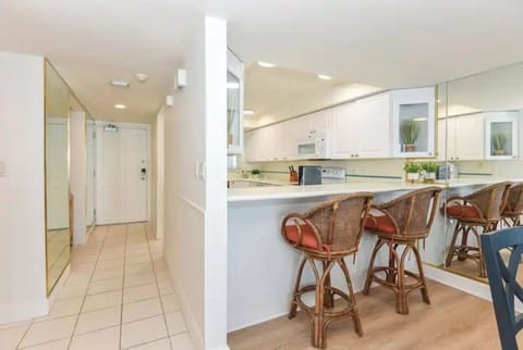 serving bar and kitchen view