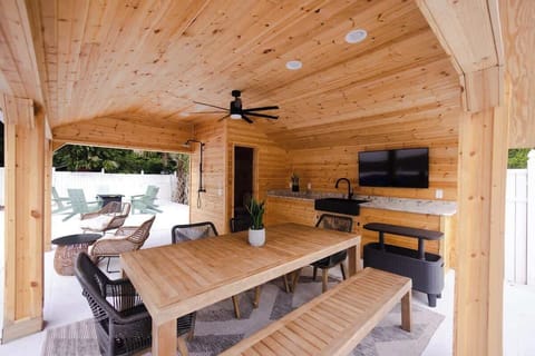 Outdoor Cabana with Kitchenette and Half Bath