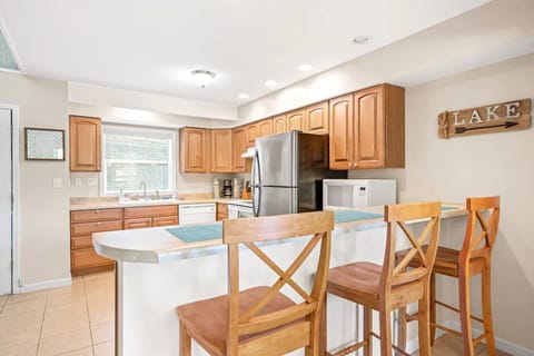 Open concept kitchen, living and dining room.