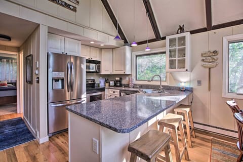 Snack on avocado toast and sip coffee while bacon sizzles on the stove.