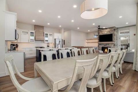 2nd floor dining room table and 12 chairs.