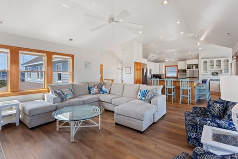 Living area with a fireplace