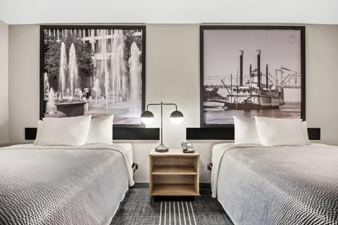 Room, 2 Queen Beds, Non Smoking | Desk, laptop workspace, iron/ironing board, free internet