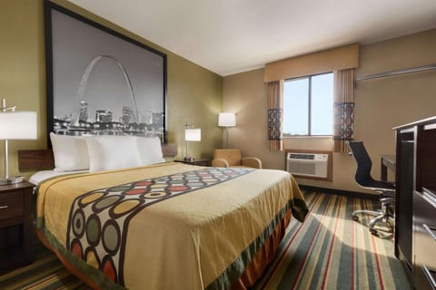 Desk, laptop workspace, blackout drapes, free WiFi