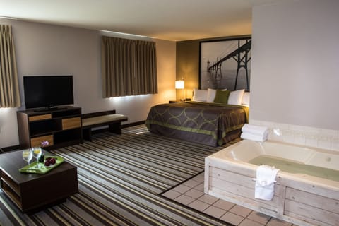 Upgraded, Room, 1 King Bed | Desk, free cribs/infant beds, rollaway beds, free WiFi