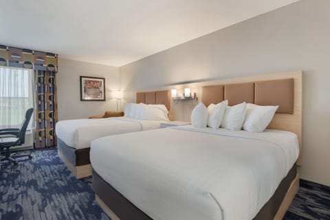 Standard Room, 2 Queen Beds, Non Smoking, Refrigerator & Microwave | Desk, laptop workspace, iron/ironing board, free cribs/infant beds