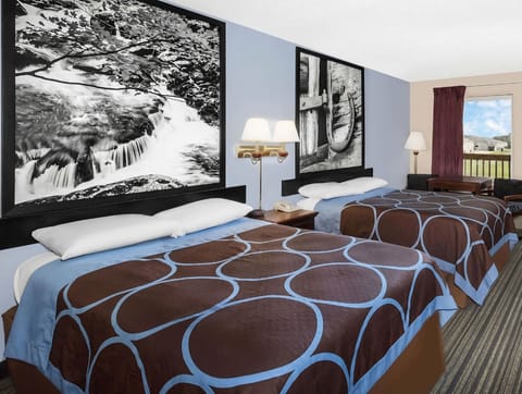 Double Room, 2 Double Beds | Individually decorated, individually furnished, desk, laptop workspace