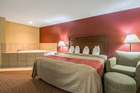 Premium bedding, desk, blackout drapes, soundproofing